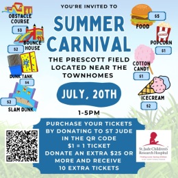 Join us for our Summer Carnival on July 20th from 1-5 PM! Enjoy an afternoon filled with fun games, delicious food, and exciting activities for all ages. Don't miss out on the chance to win awesome prizes and create unforgettable memories with your community. See you there! #SummerCarnival #CommunityFun #FamilyEvent Instagram post from @theprescottconcord on July 13, 2024 11:55:51am