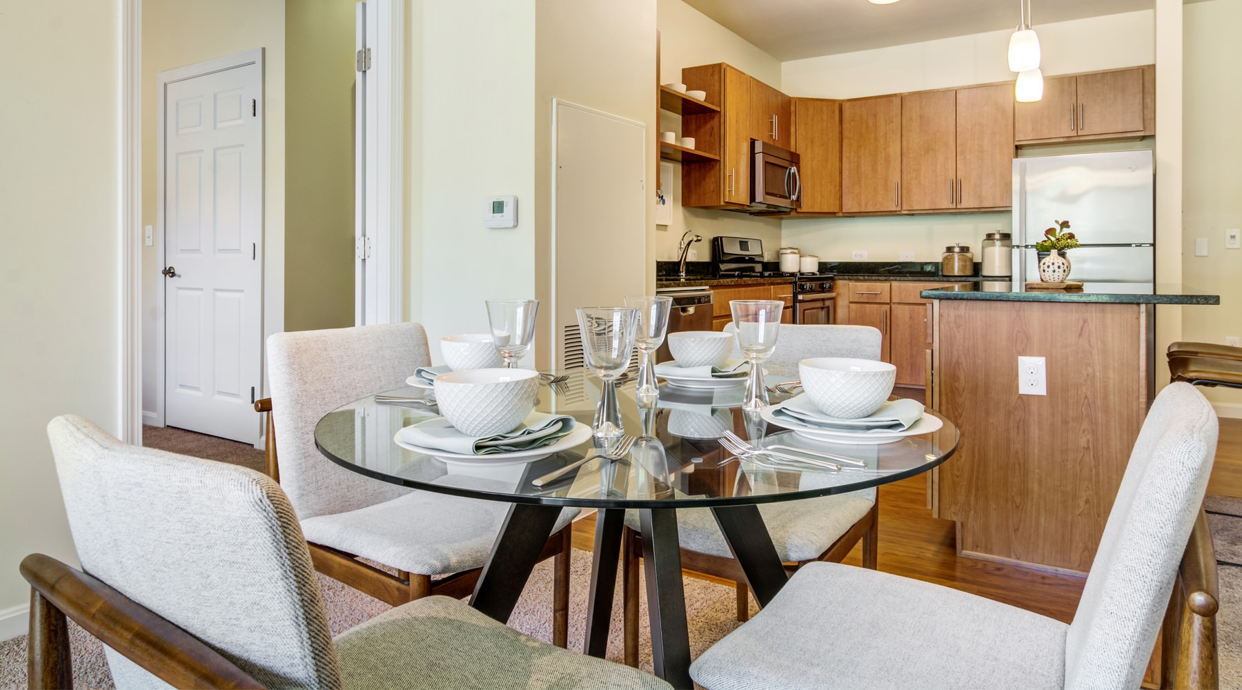 Dining Room Dining room with small four person dining table.